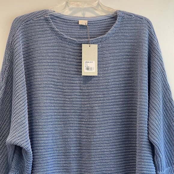 POETRY Horizontal Rib Stitch Knit 100% Heavy Linen Sweater NWT - Picture 12 of 12
